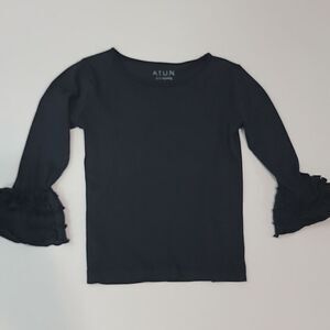 A.T.U.N. Ruffle Long Sleeve Navy Top size 2-3Y